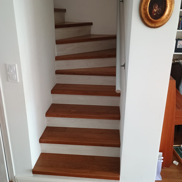 Staircase Cladding with Smoked Oak Swedish Floorboards