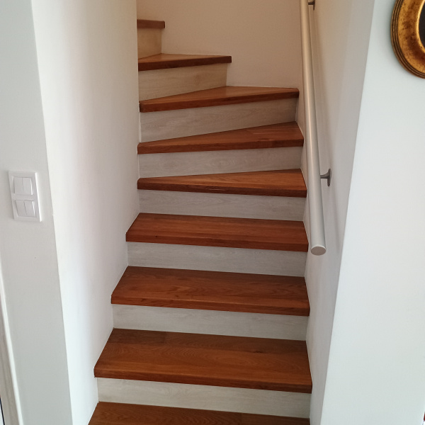 Staircase Cladding with Smoked Oak Swedish Floorboards