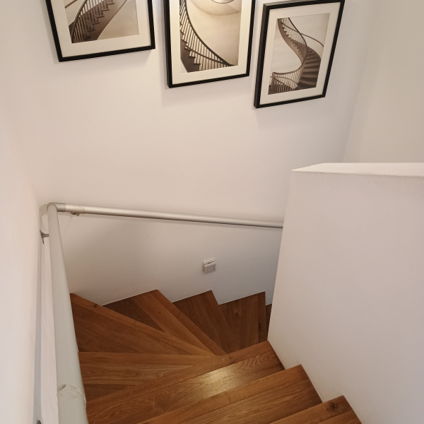 Staircase Cladding with Smoked Oak Swedish Floorboards