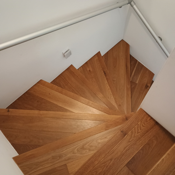Staircase Cladding with Smoked Oak Swedish Floorboards