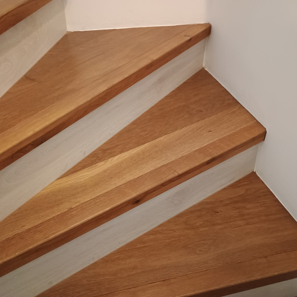 Staircase Cladding with Smoked Oak Swedish Floorboards